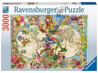 Ravensburger Puzzle Motýlí mapa světa 3000 dílků