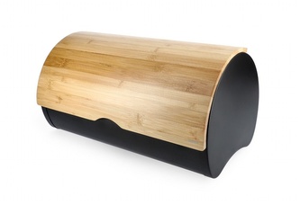 Kovový chlebník s bambusovým víkem RACHEL 38x25x21 cm Homla