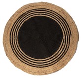 Koberec v kombinaci bavlny a juty LIVAL černá průměr 80 cm Homla