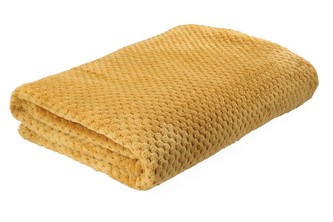 Mikrovláknová deka s jemným vzorem NOA mustard/hořčicová 150x200 cm Homla