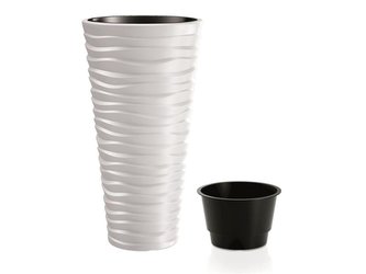 Květináč SAND SLIM 29,6cm bílý