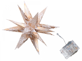 LED hvězda stříbrná 18 cm