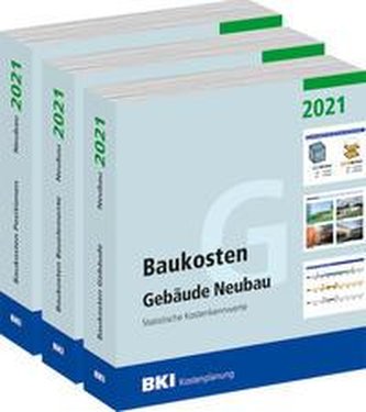 BKI Baukosten Gebäude + Positionen + Bauelemente Neubau 2021 - Kombi Teil 1-3