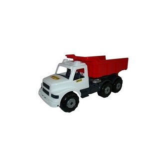 Auto borec č.3 sklápěčka bílo-červený  / 1+