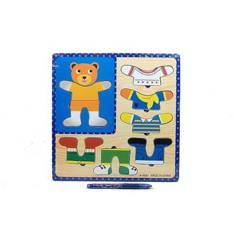 Vkládačka dřevěná - medvěd