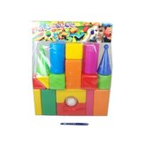 Stavebnice kostky měkký plast 18 kostek