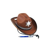 Klobouk kovbojský šerif dětský hnědý