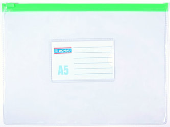 Obálka s plastovým zipem A5 PVC, transparentní