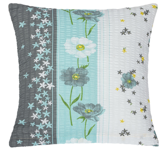 Povláček krepový - tyrkysový květ s pruhem - 40x40cm