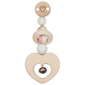 Hračka s klipem - Srdce s rolničkou
