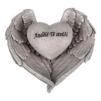 Dekorace na hrob srdce s nápisem 14x15 cm