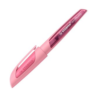 Školní plnicí pero s hrotem M (medium) - STABILO EASYbuddy Pastel pastelová růžová - modrý zmizíkovatelný inkoust - 1 ks - vč. bombičky