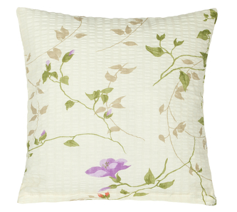 Povláček krepový - fialky na smetanové - 40x40cm
