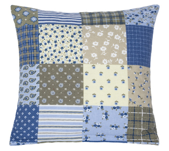 Povláček flanelový - modrý patchwork - 40x40cm