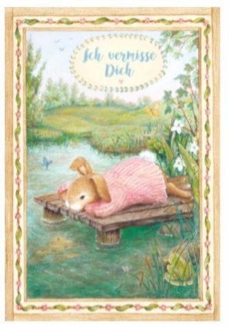 Ich vermisse Dich, Grußkarte mit Rahmen u. Kuvert