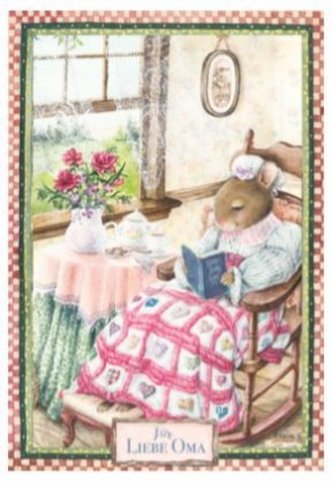 Für die liebe Oma, Grußkarte mit Rahmen u. Kuvert