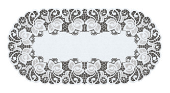 Žakárový oválový ubrus - běhoun SANDRA 70x140 cm bílá MyBestHome