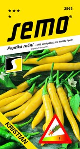 Paprika zel. pálivá chili - Kristián žlutá rychl,pole 0,4g  /SHU 55 000/