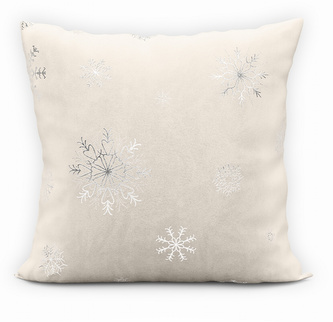 Polštář SNOWFLAKE slonová kost/stříbrná 40x40 cm  Mybesthome