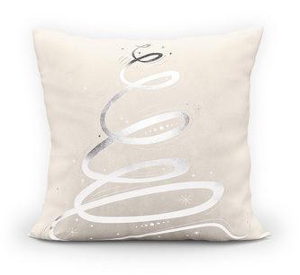 Polštář CHRISTMAS TREE slonová kost/stříbrná 45x45 cm MyBestHome