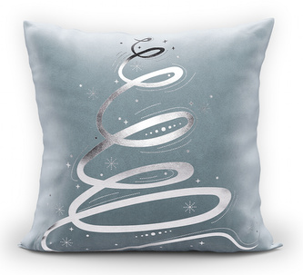 Polštář CHRISTMAS TREE modrá/stříbrná 45x45 cm MyBestHome