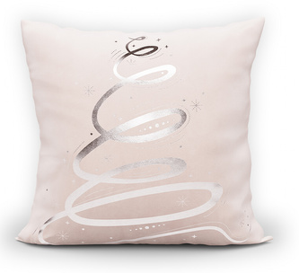 Polštář CHRISTMAS TREE růžová/stříbrná 45x45 cm MyBestHome