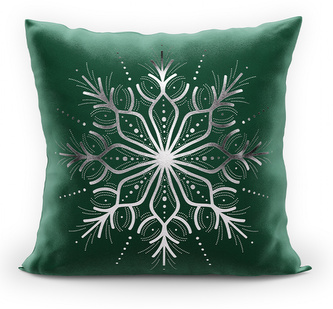 Polštář XMAS TIME smaragdová/stříbrná 40x40 cm  Mybesthome