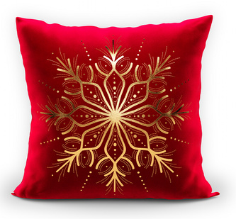 Polštář XMAS TIME červená/zlatá 40x40 cm  Mybesthome
