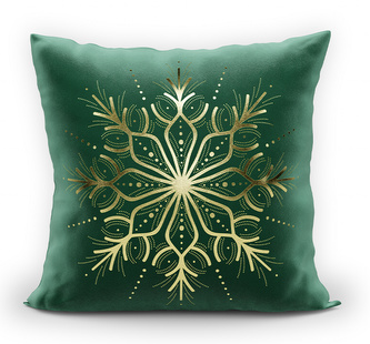 Polštář XMAS TIME smaragdová/zlatá 40x40 cm  Mybesthome