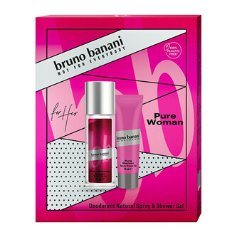 Bruno Banani Pure Woman - deodorant s rozprašovačem 75 ml + sprchový gel 50 ml woman