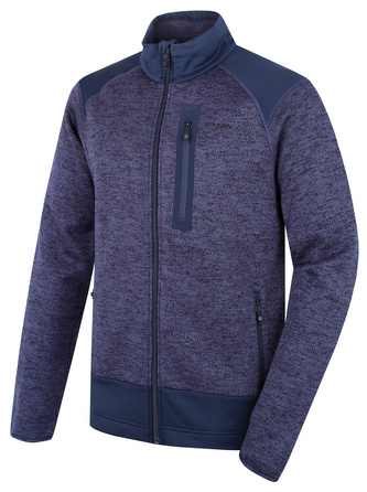 Pánský fleecový svetr na zip Alan M dk. blue - XL