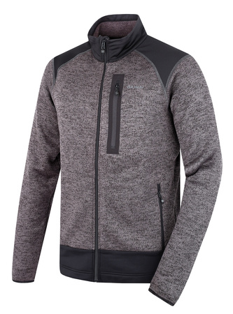Pánský fleecový svetr na zip Alan M black - XL