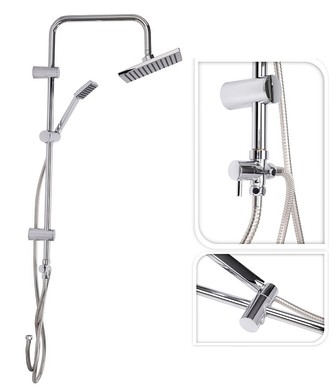 Sprchový set bez baterie na stěnu DÉŠŤ chrom