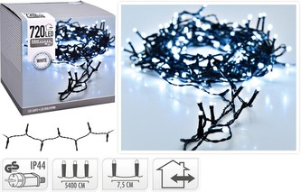 Vánoční světelný řetěz studená bílá 720 LED / 54 m