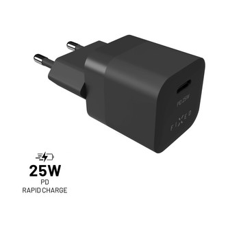 FIXED Mini nabíječka s USB-C výstupem a podporou PD 25W černá