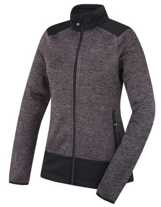 Dámský fleecový svetr na zip Alan L black - XXL