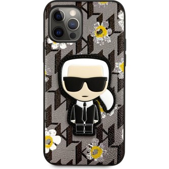 Karl Lagerfeld Ikonik Flower Kryt iPhone 12/12 Pro šedý