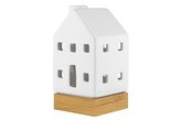 SVÍCEN TEA LIGHT DOMEK PORCELÁN 7,8X7,8X14,7CM