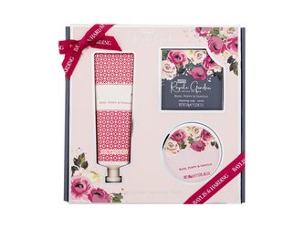 Baylis & Harding Royale Garden sprchový krém Royale Garden Rose, Poppy & Vanilla 130 ml + tuhé mýdlo Royale Garden Rose, Poppy & Vanilla 150 g + tělové máslo Royale Garden Rose, Poppy & Vanilla 100 ml