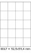 Samolepicí etikety 52,5 x 59,4 mm, 20 etiket, A4, 100 listů