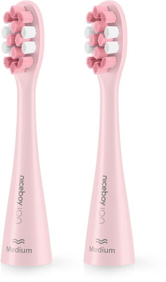 Niceboy ION Sonic toothbrush heads 2 pcs Medium pink