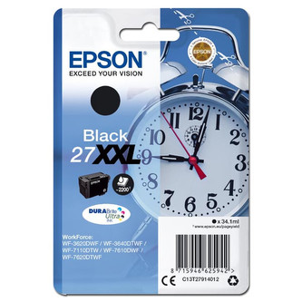 Epson originální ink C13T27914012, 27XXL, black, 34, 1ml, Epson WF-3620, 3640, 7110, 7610, 7620
