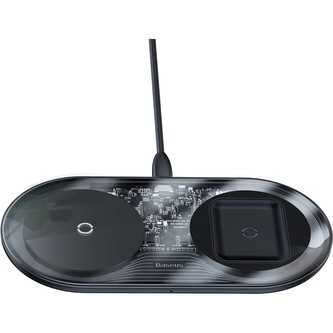 Baseus Simple 2v1 bezdrátová nabíjecí podložka 18W čirá