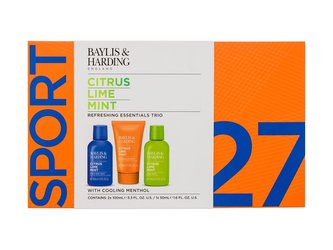 Baylis & Harding Citrus Lime & Mint sprchový gel na tělo a vlasy Citrus Lime & Mint 100 ml + mýdlo na obličej Citrus Lime & Mint 100 ml + balzám po holení Citrus Lime & Mint 50 ml