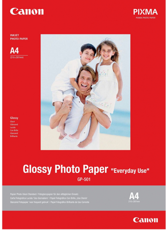 Canon GP-501 0775B082 Glossy Photo Paper, A4, 200 g/m2, 20 ks, foto papír, lesklý, bílý