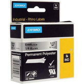Dymo Rhino 1805441, 6mm x 5,5m, černý tisk/metalický podklad, originální páska