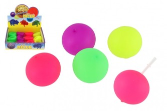 Míček antistresový mačkací sliz 6cm svítící ve tmě 4 barvy  12ks v boxu