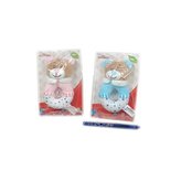 Chrastítko plyšový medvídek 13cm 2barvy 0m+