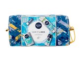 Nivea Men voda po holení Men Fresh Kick 100 ml + gel na holení Men Fresh Kick 200 ml + antiperspirant Men Fresh Kick 50 ml + balzám na rty Men Active 4,8 g + kosmetická taštička