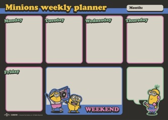 Stolní plánovací A4 podložka na stůl Minions|Mimoni (29,7 x 21 cm)